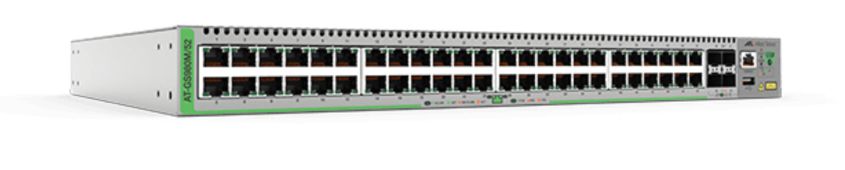 Allied Telesis AT GS980M/52 Managed Switch 48x Gigabit + 4x SFP Grau