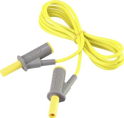 VOLTCRAFT Hochflexible Sicherheits-Messleitung [Lamellenstecker 4 mm - Lamellenstecker 4 mm] 1.5 m Gelb MSB-501 10 A (VC-8063505)