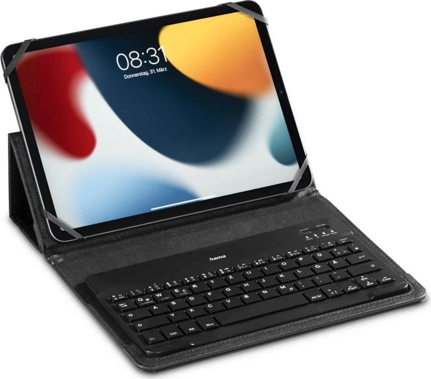 Hama KEY4ALL X3100 Tastatur und Foliohülle Bluetooth 5.1 QWERTZ Deutsch Schwarz