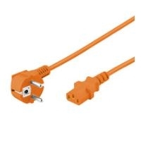 Wentronic Goobay Kaltgeräte Anschlusskabel abgewinkelt, 3 m, Orange - Typ F (Typ F, CEE 7/7) > Gerätebuchse C13 (Kaltgeräteanschluss) (95289)