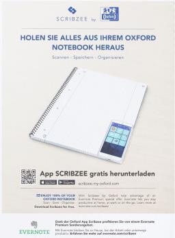 Oxford Collegeblock DIN A5+ 80 Blatt liniert 90 g/m² Grün