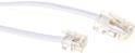 ACT White 2 meter flat telephone cable with RJ11 and RJ45 connectors. Rj45-rj11 cable white 2.00m (TD5302)