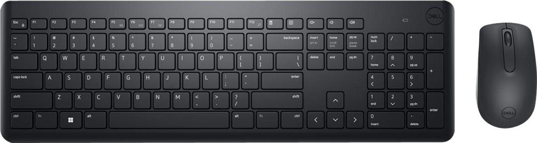 Dell KM3322W-R-UK Tastatur-Maus-Set – Kabellos – RF 2,4?GHz – Vollformat – QWERTY UK – Schwarz (KM3322W-R-UK)