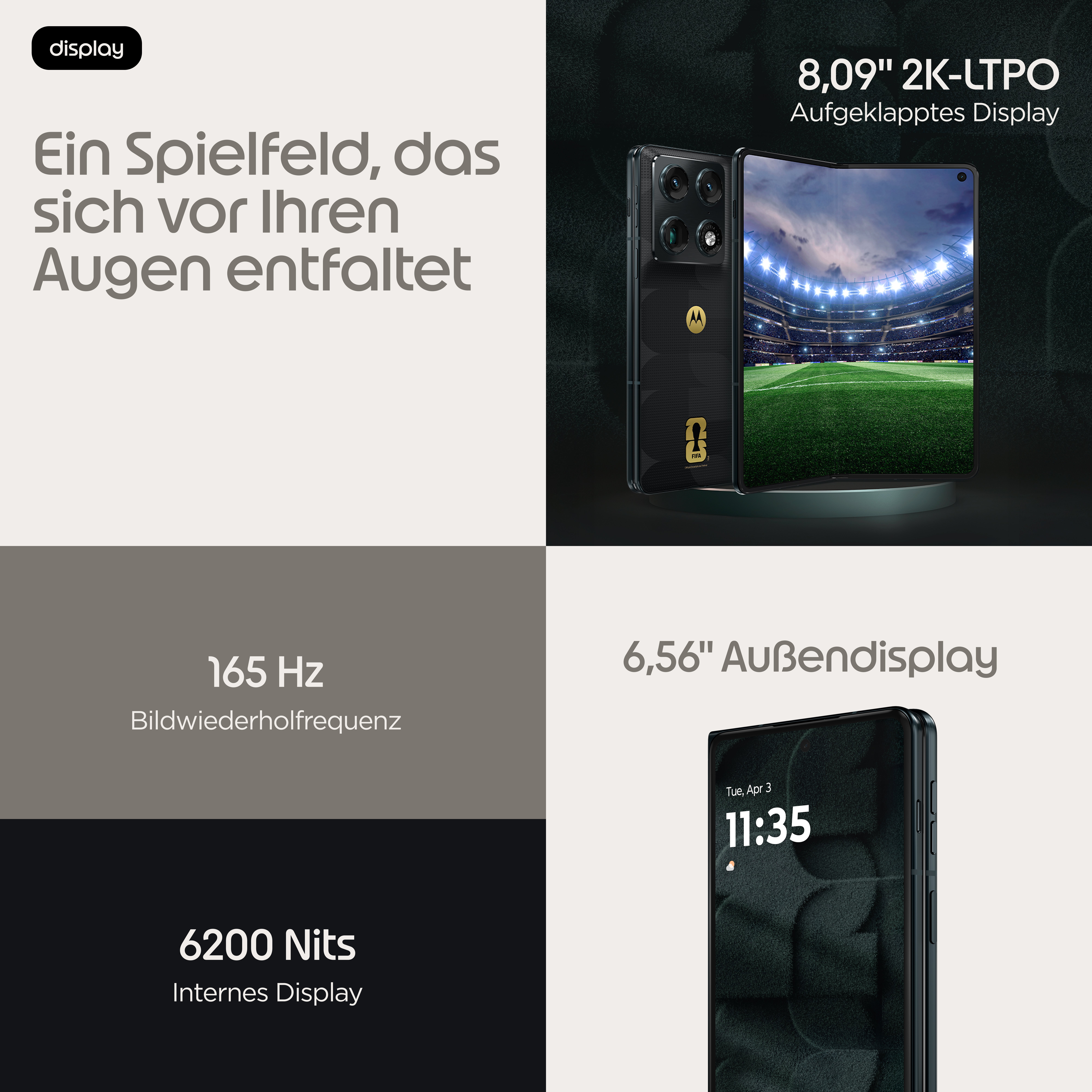 Motorola Razr Fold 5G Dual-SIM 8.09" 16 GB RAM 512 GB SSD Schwarz