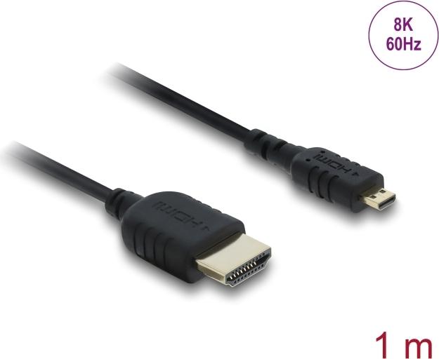 Delock Koaxiales High Speed HDMI Kabel Stecker zu Micro 8K 60 Hz (81690)