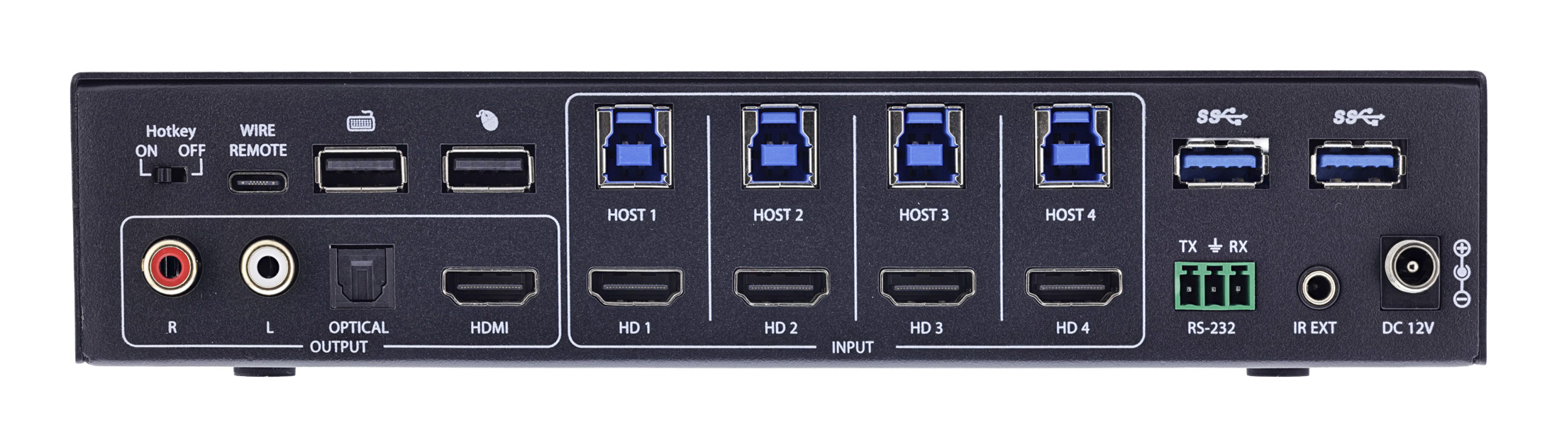 InLine 57885I KVM-Switch 4-fach HDMI 4K60Hz Multiviewer Schwarz