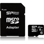 Silicon Power Elite UHS-I 8GB microSDHC Ad. SP008GBSTHBU1V10SP (SP008GBSTHBU1V10SP)