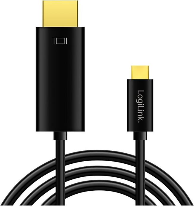 LogiLink USB-C HDMI Anschlusskabel, 1,8 m, schwarz USB-C 3.1 