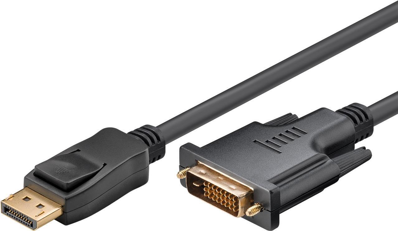 GOOBAY DisplayPort / DVI Anschlusskabel [1x DisplayPort Stecker - 1x DVI-Stecker 24+1pol.] 4 m Schwa