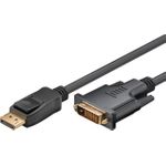 Wentronic Goobay DisplayPort zu DVI-D Adapterkabel 1.2, Schwarz, 5 m - DisplayPort-Stecker > DVI-D-Stecker Dual-Link (24+1-Pin) (51963)