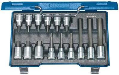 Gedore 6129360 Innen-Sechskant Steckschlüssel-Bit-Einsatz-Set 15teilig 1/2 (12.5 mm)