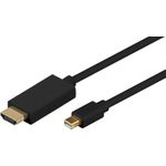 Microconnect MDPHDMI3B 3m Mini DisplayPort HDMI Type A (Standard) Schwarz Videokabel-Adapter (MDPHDMI3B)