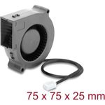 Delock Radiallüfter / Lüftergebläse 12 V DC 75 x 75 x 25 mm mit 3-Pin Lüfteranschluss, schwarz (67494)