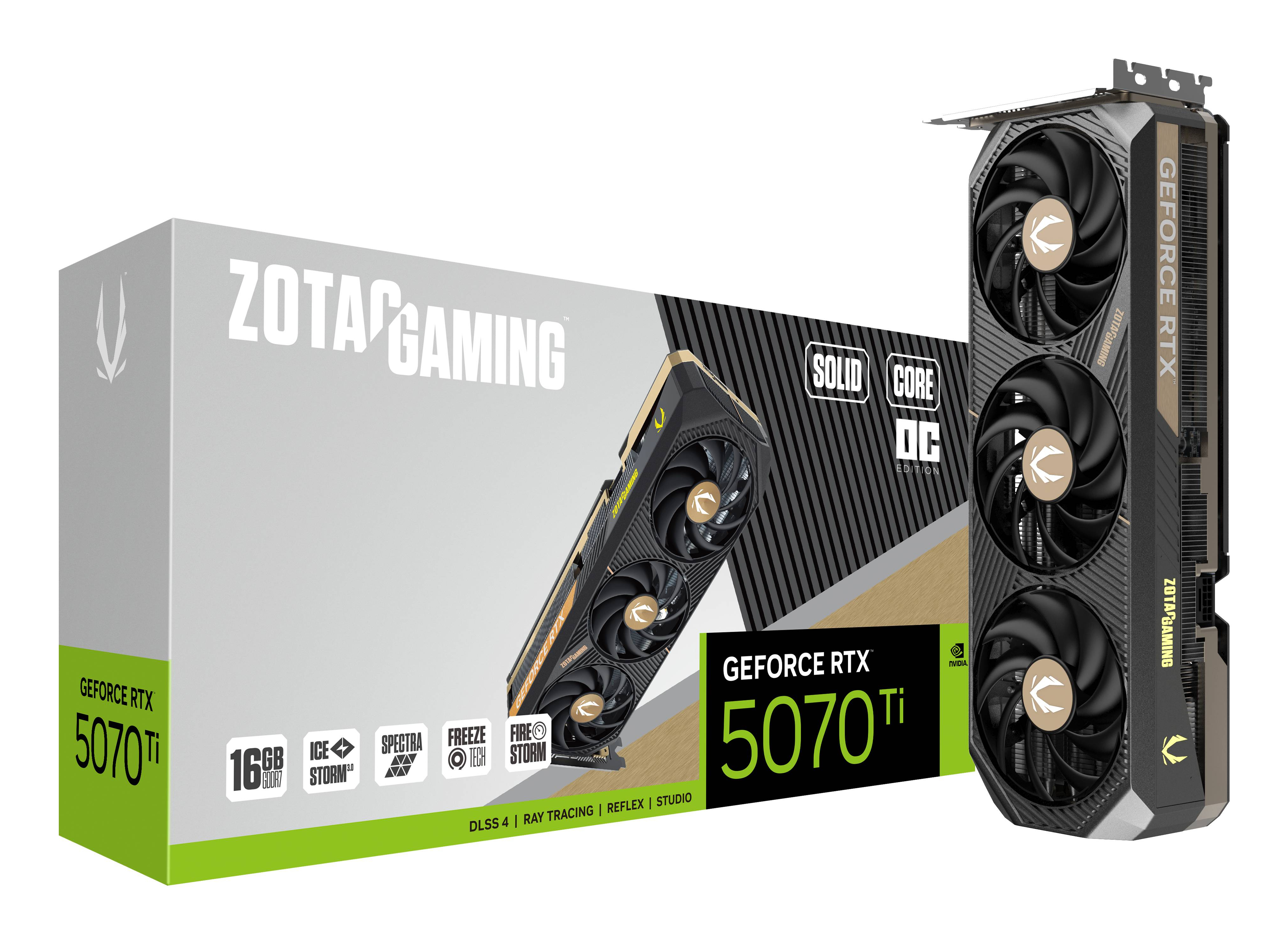 Zotac GAMING GeForce RTX 5070 Ti SOLID CORE OC 16 GB GDDR7 Schwarz