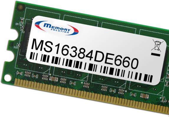 Memory Solution MS16384DE660. Komponente für: PC / Server, RAM-Speicher: 16 GB, Speicherlayout (Module x Größe): 1 x 16 GB, Produktfarbe: Schwarz, Gold, Grün (MS16384DE660)