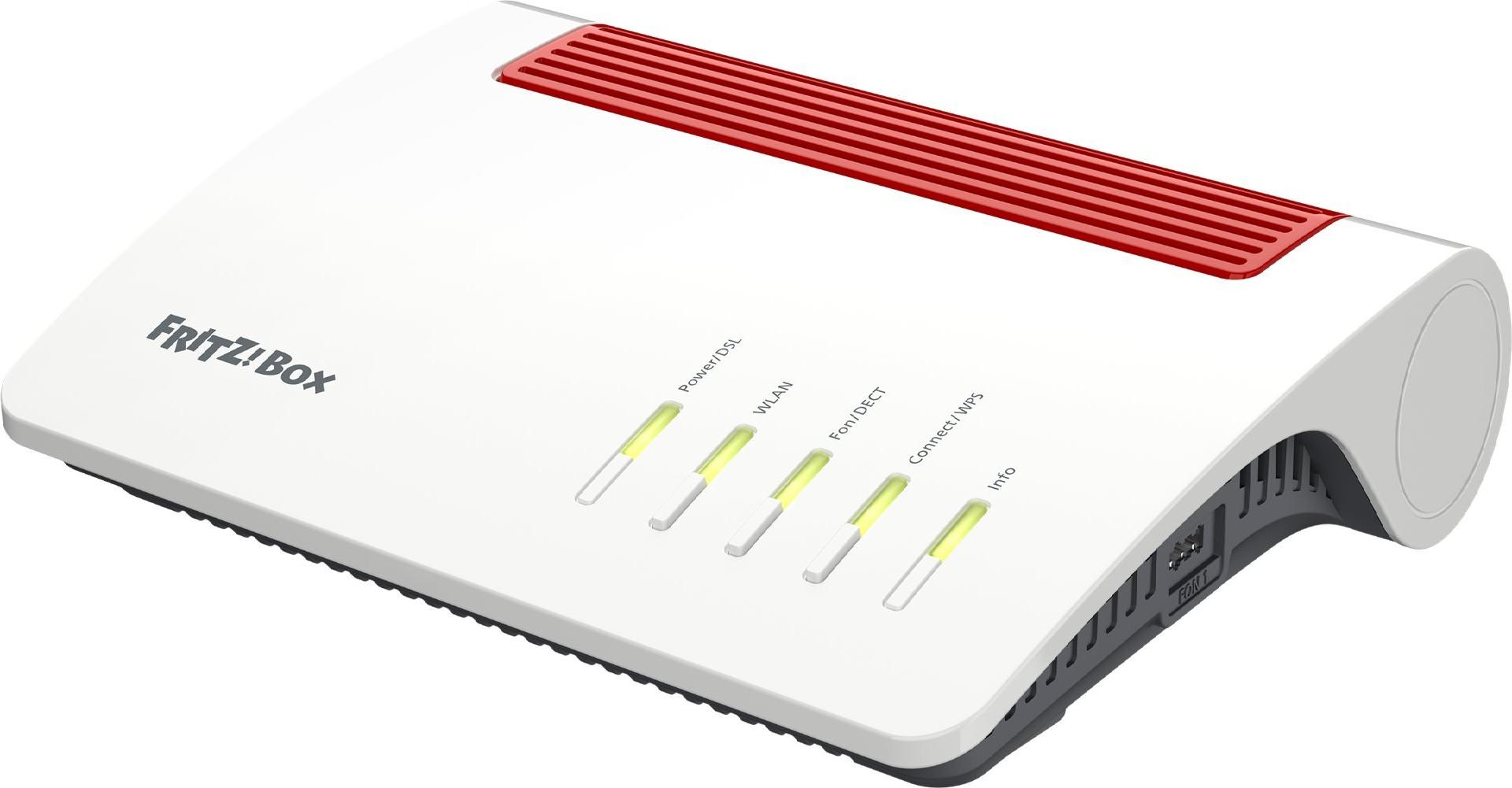 FRITZ!Box 7590 AX WLAN-Router Wi-Fi 6 Rot, Weiß