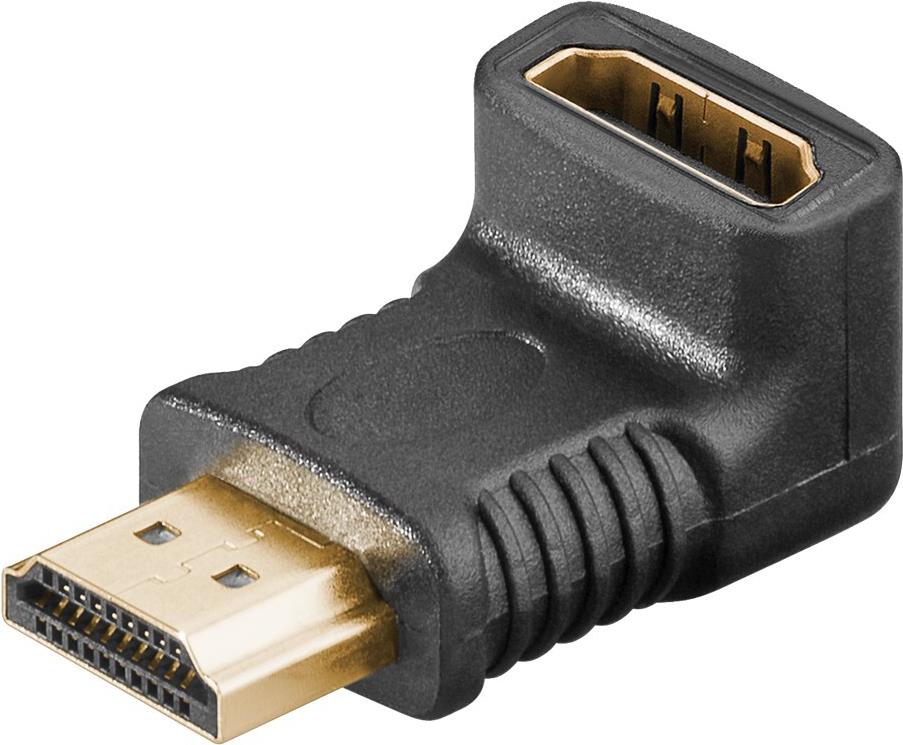 Goobay HDMI™-Winkeladapter 270° vertikal, 8K @ 60 Hz, vergoldet (65749)