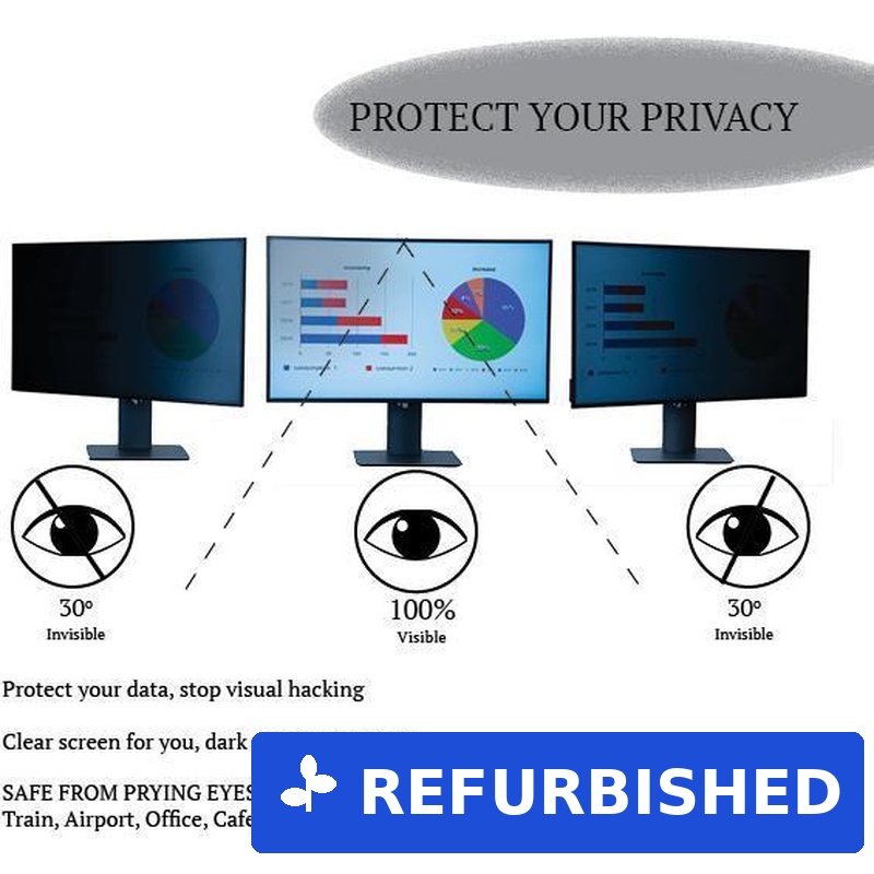 KAPSOLO 2-wege Blickschutzfolie abnehmbar für HP Elitebook X360 1040 G7 G8 schützen sie ihre sensiblen und privaten Daten vor unerwünschten Blicken. (KAP12424) (geöffnet)