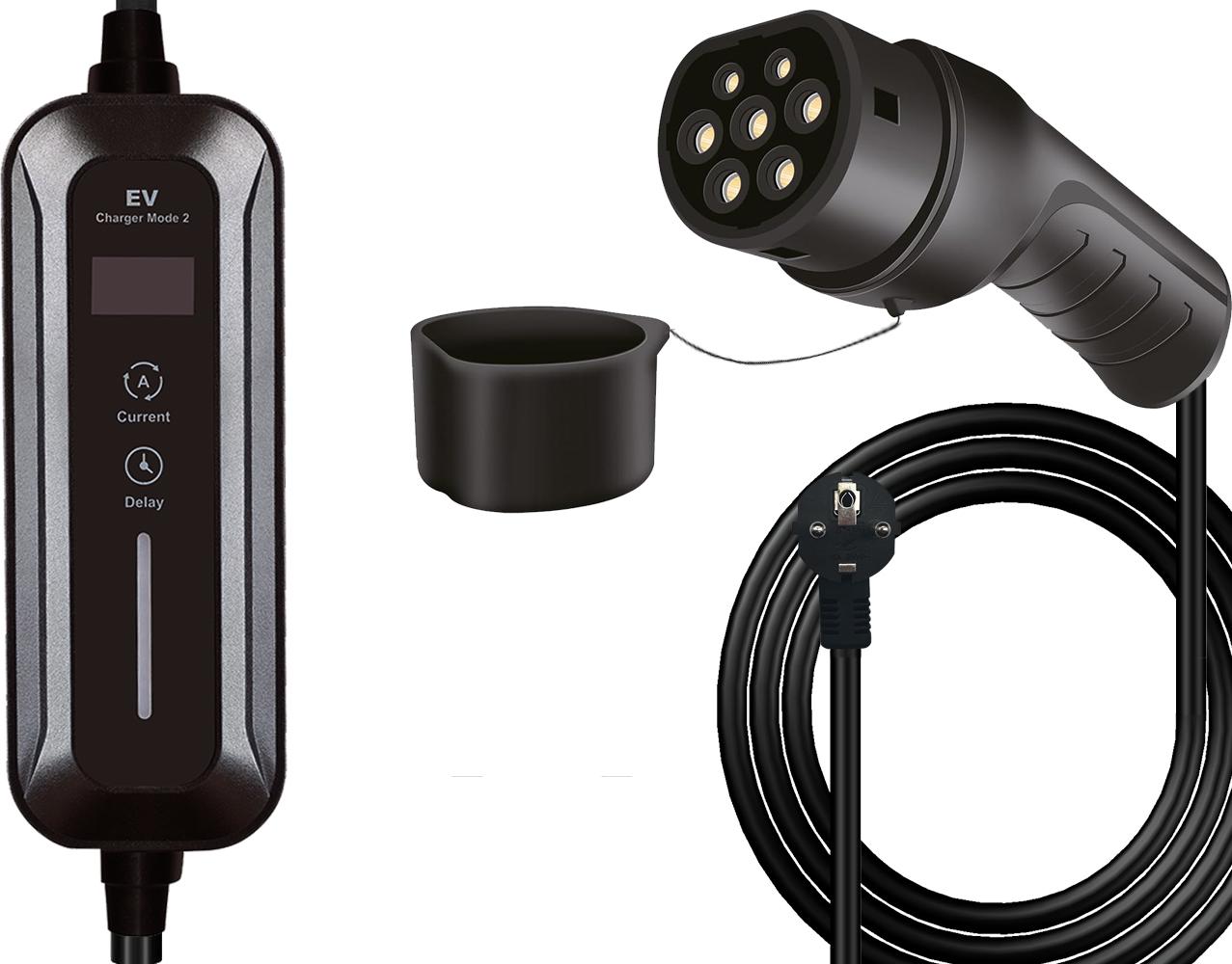 Helos E-Auto-Ladekabel Typ 2 auf Schuko TUEV 1-phasig bis zu 16A 3.6kW (357730)