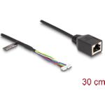 Delock Kabel RJ45 Buchse zu Pfostenbuchse 1,25 mm 4 Pin und Pfostenbuchse 1,25 mm 6 Pin Cat.5e 30 cm schwarz (88007)