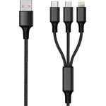2GO 797154 USB Kabel 3 m USB B USB C/Micro-USB B/Lightning Schwarz (797154)