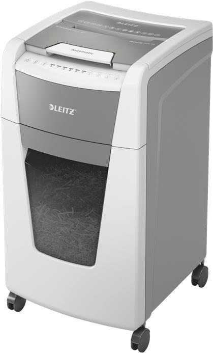 Leitz IQ AutoFeed Office 300 P4 Aktenvernichter Kreuzschnitt 300 Blatt Grau, Weiß