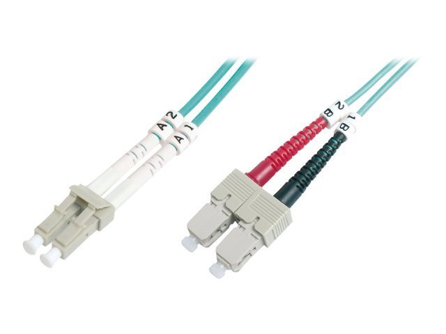 Digitus DIGITUS DK-2532-02/3 OM3 Glasfaser Patchkabel LC Multi-Mode zu SC multi-mode 2 m Aquamarin