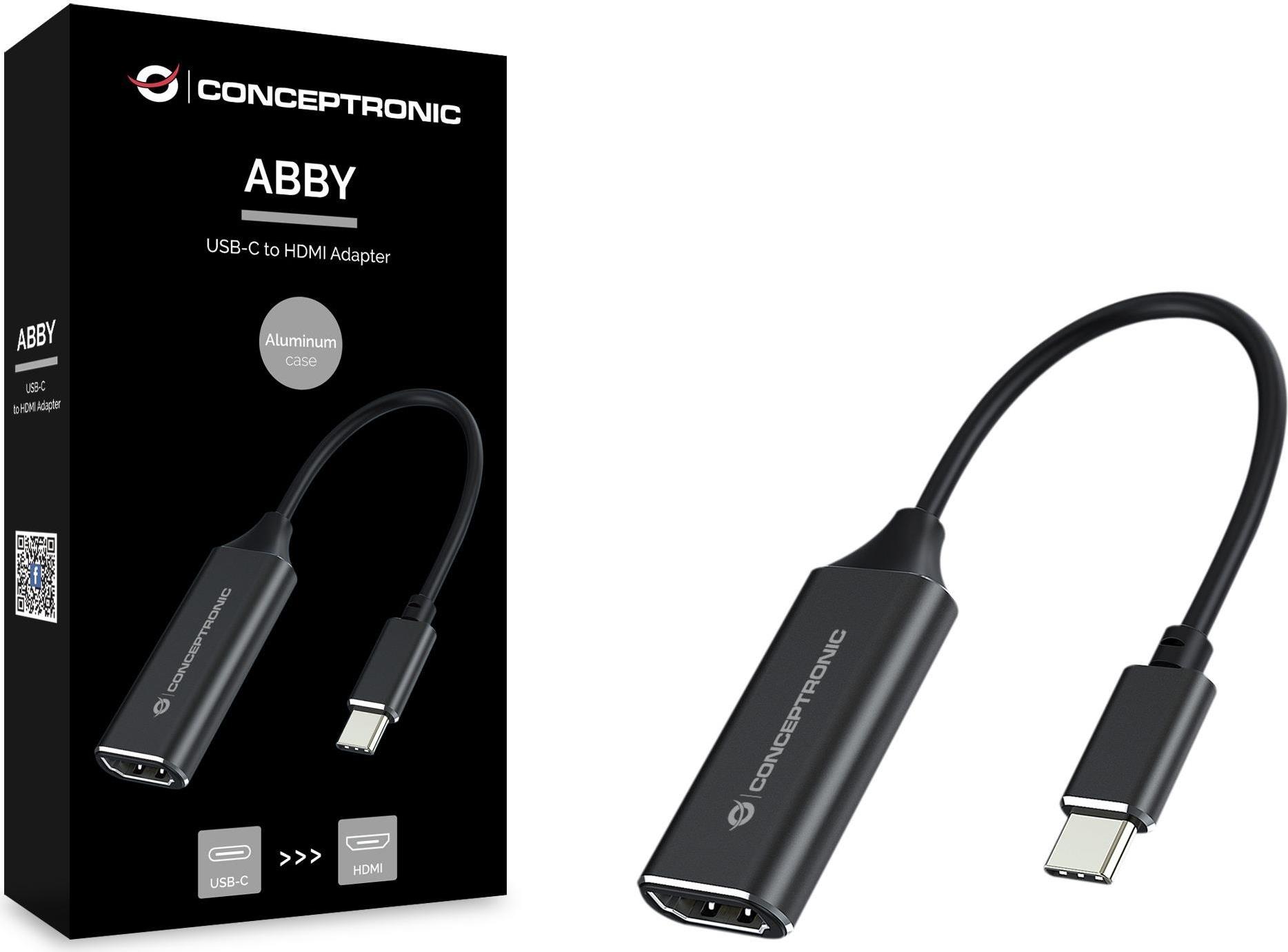 CONCEPTRONIC ABBY USB-C-zu-HDMI-Adapter - HDMI Typ A (Standard) - USB Typ-C - Weiblich - Männlich -