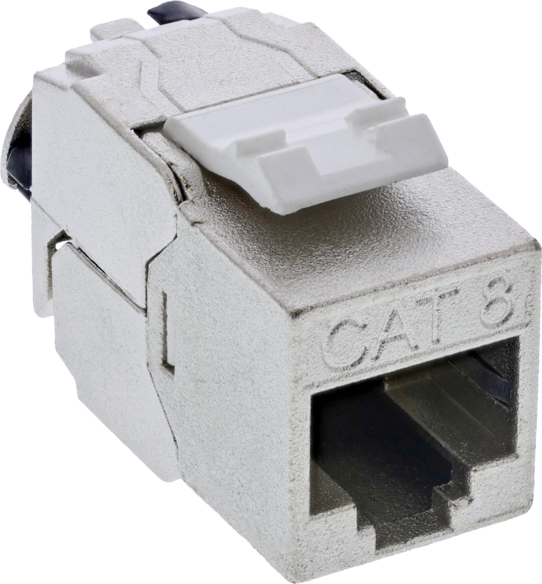 InLine® Keystone RJ45 Buchse Slim, SNAP-In, Cat.8.1, integrierter Kabelbinder (76202Q)