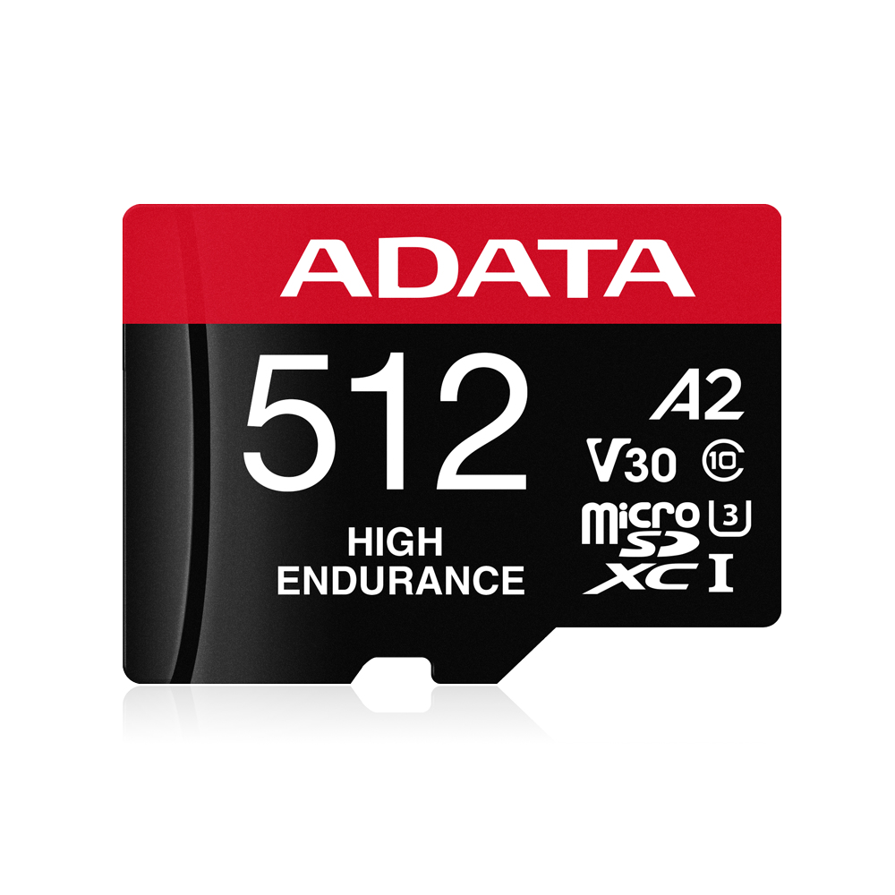 ADATA High Endurance 512 GB microSDXC UHS-I U3 V30 A2 Class 10 Schwarz, Rot
