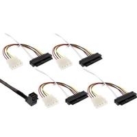 InLine® Mini SAS HD Kabel, SFF-8643 gewinkelt zu 4x SFF-8482 (29-pol.) + Strom, 0,5m (27633A)