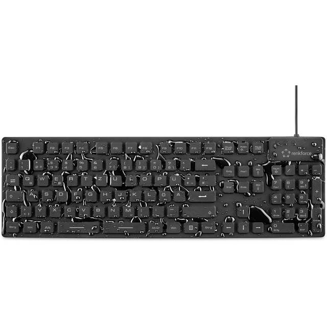 Renkforce RF-3561816 Kabelgebundene Tastatur USB + PS/2 QWERTZ Deutsch Schwarz