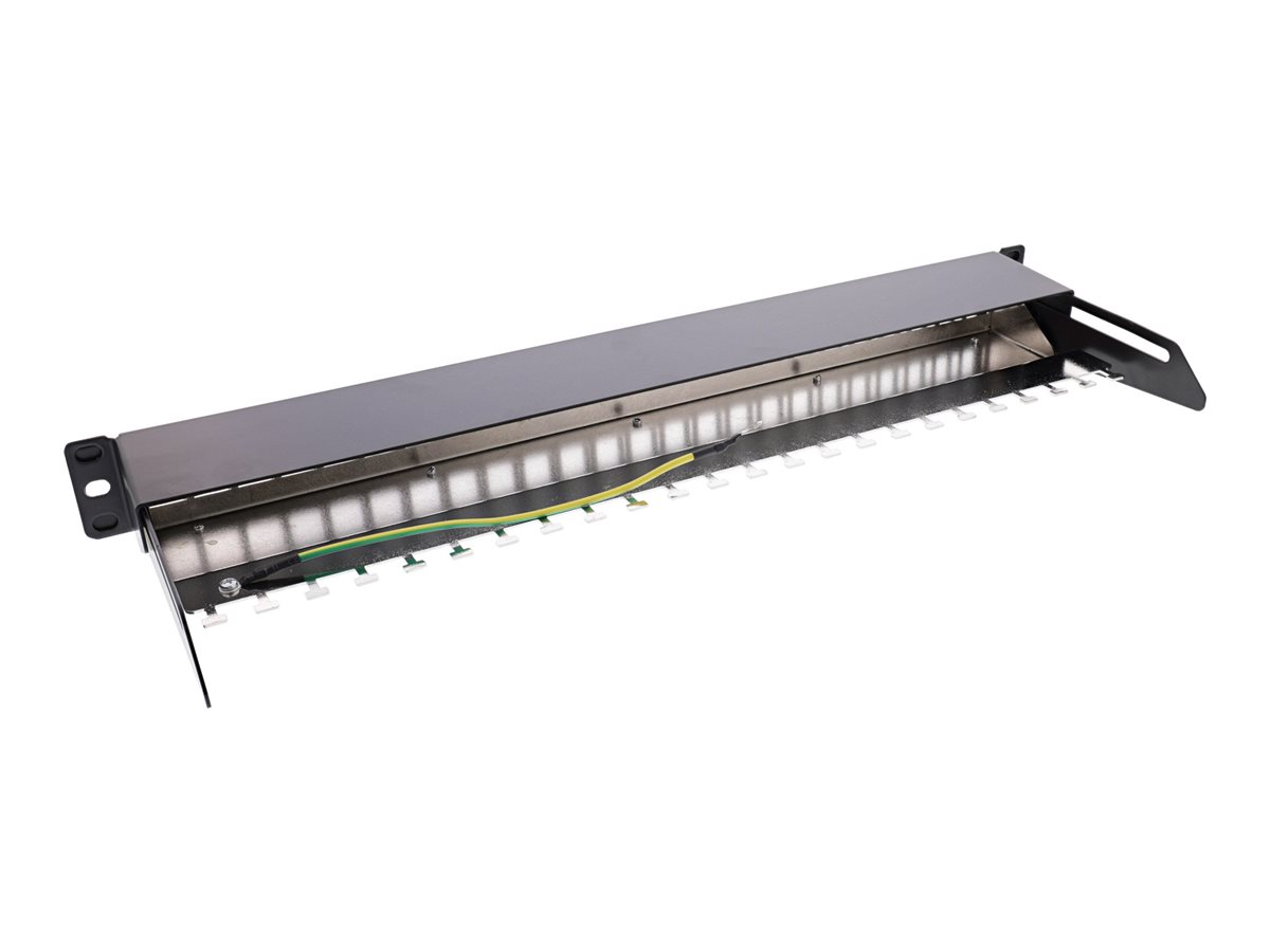 InLine Patchfeld 24-fach Keystone Leerblech Patchpanel 19" 1HE Schwarz
