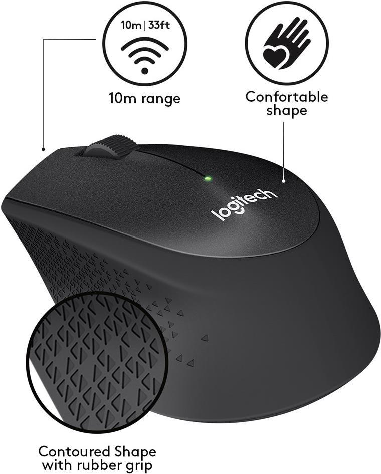 Logitech M330 Silent Plus Kabellose Maus 2,4 GHz Schwarz