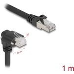Delock GigE Kamera Kabel RJ45 Stecker 90° gewinkelt mit Schrauben zu RJ45 Stecker Cat.6 S/FTP 1 m schwarz (80921)