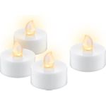 Goobay 4er-Set LED-Teelichter mit Timer weiß - Timerfunktion und flackernder Flamme (77752)