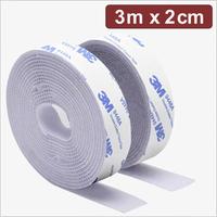 Quadrios 24CA323 Klettband zum Aufkleben Haft- und Flauschteil L x B 3 m 2 cm Weiß 3 (24CA323)