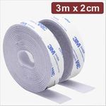 Quadrios 24CA323 Klettband zum Aufkleben Haft- und Flauschteil L x B 3 m 2 cm Weiß 3 (24CA323)