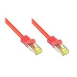 RJ45 Patchkabel mitCat.7 Rohkabel und Rastnasenschutz (RNS®), S/FTP, PiMF, halogenfrei, 600MHz, OFC, rot, 1,5m, Good Connections® (8070R-015R)