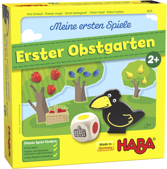 HABA Meine Ersten Spiele – Erster Obstgarten, Kooperatives Farbwürfelspiel ab 2 Jahren, Mehrfarbig