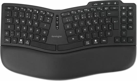 Kensington Pro Fit Ergo KB675 EQ TKL kabellose Ergo-Tastatur QWERTZ DE Schwarz (K75491DE) (geöffnet) (geöffnet)