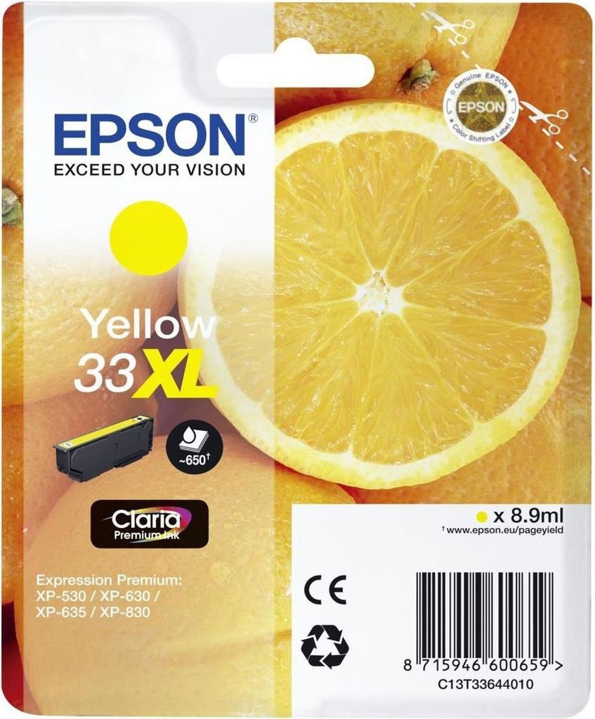 Epson Ink/33XL Oranges 8.9ml YL SEC (C13T33644022)