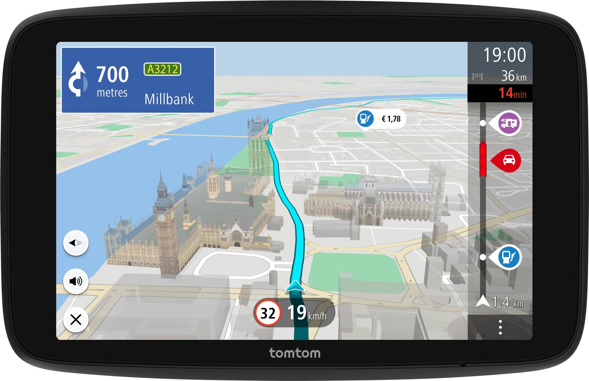 TomTom GO Camper Max Navigationssystem Fixed 17,8 cm (7") Touchscreen 400 g Schwarz (1YD7.002.30)