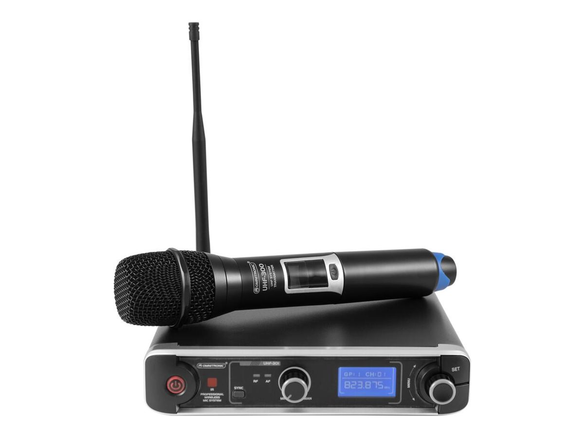 Omnitronic UHF-301 Kabelloses Mikrofonsystem UHF 60 m Schwarz
