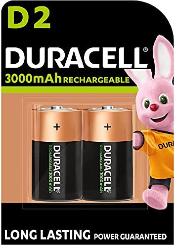 Duracell 55995 Rechargeable D 3000 mAh Mono Akku Batterien HR20, 2er Pack (055995)