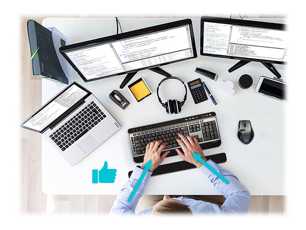 PORT Connect ERGONOMIC WRIST REST PAD Tastatur-Handgelenkauflage Schwarz