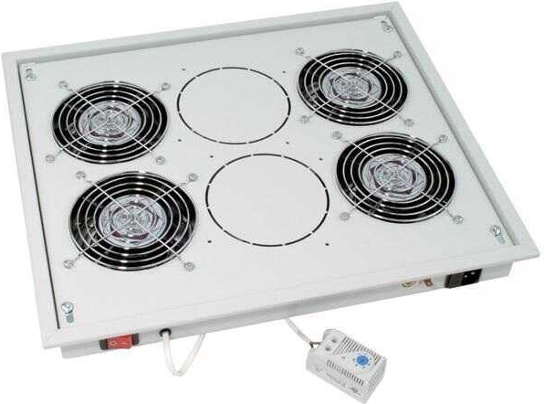 Triton RAC-CH-X04-X3 Rack-Lüftereinsatz 4 Lüfter mit Thermostat 230 V Grau