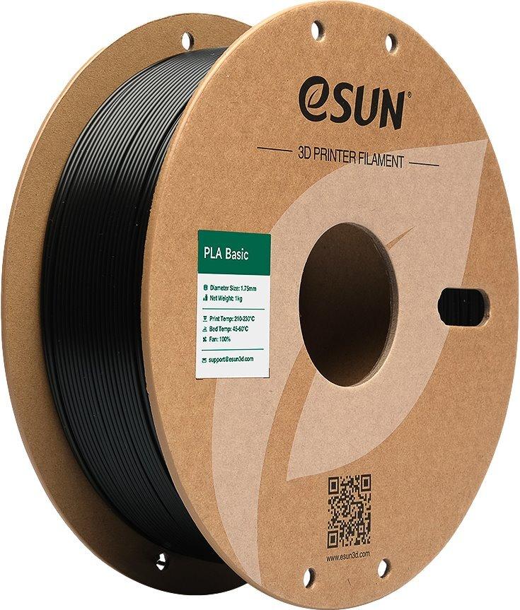 PLA BASIC 1,75mm BLACK 1kg ESUN 3D FILAMENT (PLA-BASIC175B1P1)
