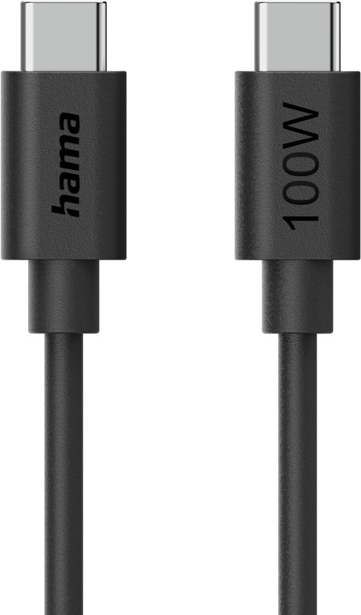 Hama Ladekabel, USB-C - USB-C, 100 W, 1,2 m, Schwarz (00086448)