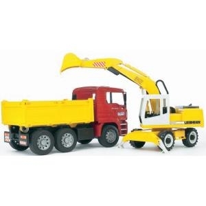 BRUDER MAN TGA Construction truck with Liebherr Excavator (2751)